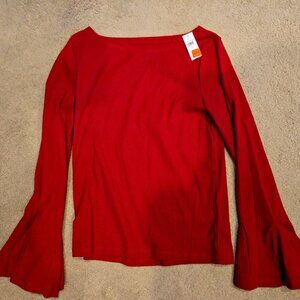 Gap NWT Red Bell Sleeve Top L